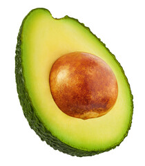 Half of avocado isolated on white background