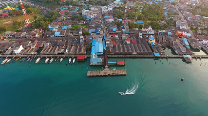 Fototapeta na wymiar aerial view of tanjung uban city