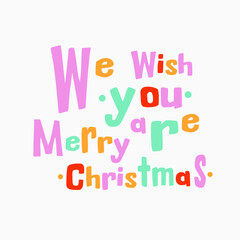 Merry Christmas greeting card. Christmas lettering. Vector illustration