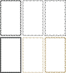 vector frames in a set, black and gold on a white background