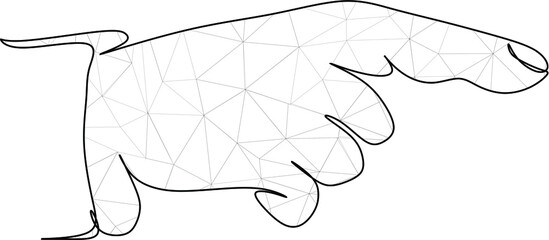 Low poly vector illustration of pointed fingeger
