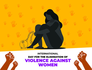 International Day for the Elimination of Violence against Women. November 25. Template for background, banner, card, poster. Vector illustration.