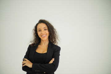 Portrait of a young business smiling woman