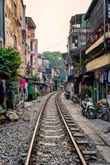 Fototapeta na wymiar Train street in Hanoi, Vietnam