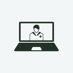 Online_doctor vector icon illustration sign