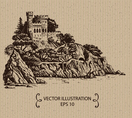 Lloret de Mar, Hand drawn illustration