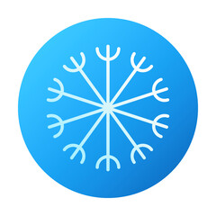 Snowflake linear icon. Sign of blue snowflake for xmas symbol, new year decoration, Christmas web banner. Vector icon ice, snow emblem. Festive winter season logotype. Minimalist flat illustration.