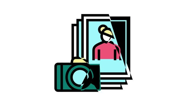 photo leisure animated color icon. photo leisure sign. isolated on white background