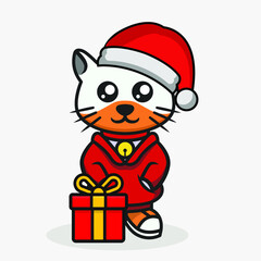 Cute Christmas mascot design illustration