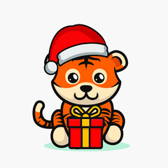 Cute Christmas mascot design illustration