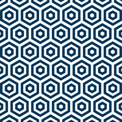 abstract geometric seamless pattern on blue background.