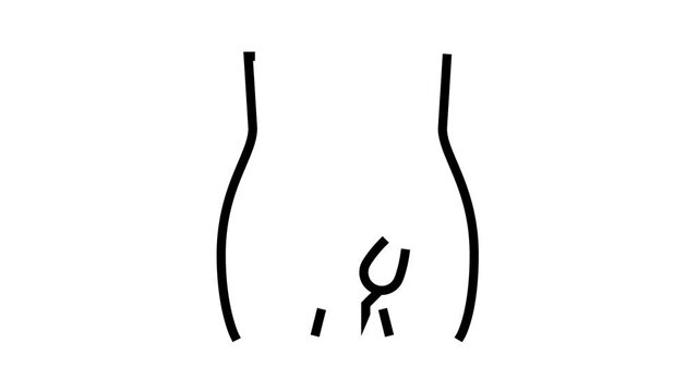 hernia inguinal disease animated line icon. hernia inguinal disease sign. isolated on white background