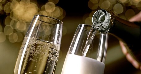 Winter holiday champagne toast