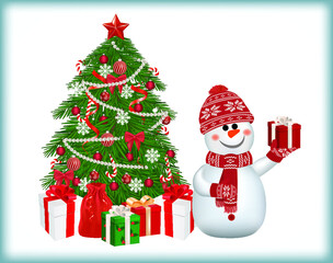 Merry Christmas and Happy new year card. vector