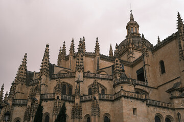 Fototapeta na wymiar view of the Gothic - style Segovia Cathedral