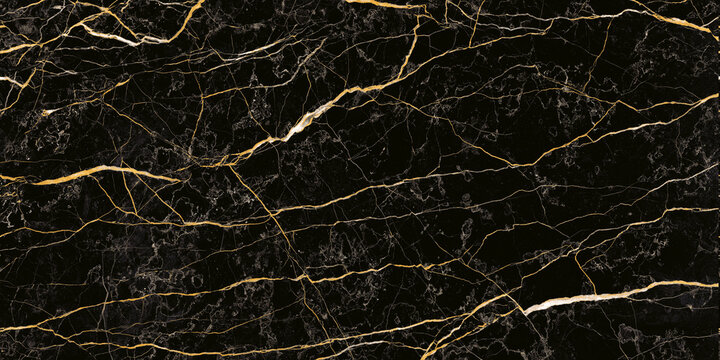 black marble background with yellow veins © SyedWajahat