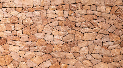 Light brown sandstone wall, stone wall background.