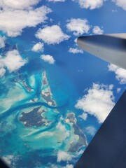 Bahamas view from airplane window