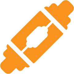 Glass fuse solid icon, electronic and circuit thing in main board white background