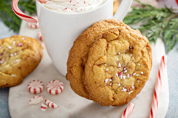 Peppermint white chocolate cookies baked for Christmas