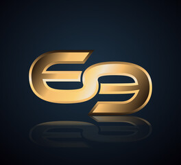 Gold Logo 3D Shine in Dark Background with Realistic Reflection Number 69