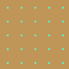 Simple seamless geometric pattern. Turquoise squares on a camel background.