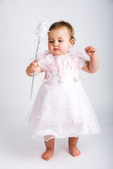 little girl in white dress