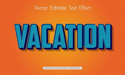 Vacation editable text style effect