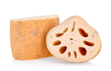 Lotus root isolated on white background