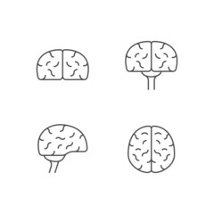 Set line icons of brain