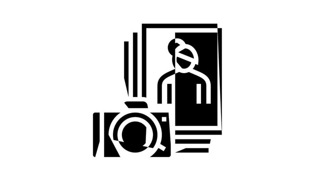 photo leisure animated glyph icon. photo leisure sign. isolated on white background
