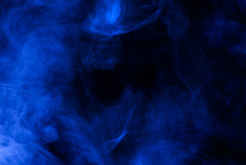 Blue steam on a black background.