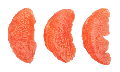 sliced grapefruit path isolated on white