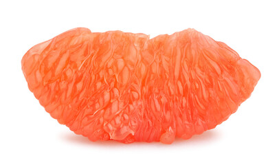 sliced grapefruit path isolated on white