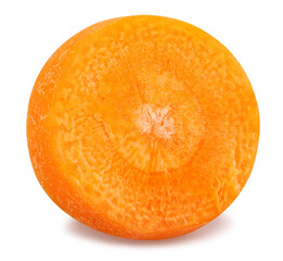 sliced carrot path isolated on white