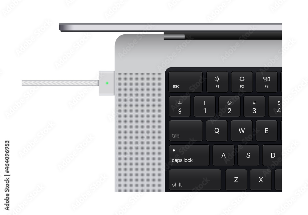 Wall mural laptop with charging. realistic laptop computer mockup. vector. laptop realistic computer in mockup 