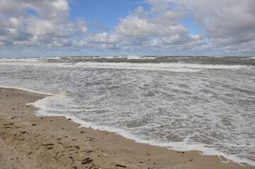 Beautiful seascape during a storm. Element, horizon, nature, beauty, wind, beach, waves