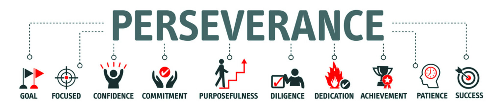 Banner perseverance vector illustration concept