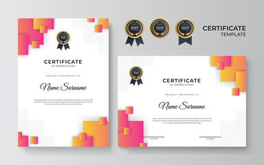 Modern elegant diploma certificate template with business and corporate concept