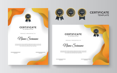 Modern elegant diploma certificate template with business and corporate concept - obrazy, fototapety, plakaty