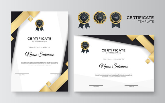 Modern elegant diploma certificate template with business and corporate concept