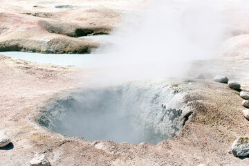 View of hot water and geyser area