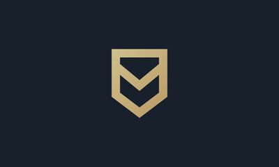 Fototapeta premium Letter M shield logo design , letter M combining with shield. vector illustration