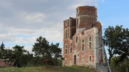 Fototapeta na wymiar Centre-Loiret - Saint Denis en Val - Ruines du château de l'Isle, façade principale