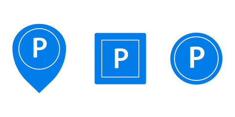 Parking signs. Vector graphics in flat style