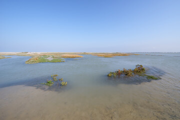 High tide in the bay of Somme. Le Hourdel coast