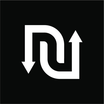 NU NN Arrow logo vector image