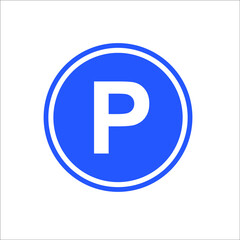 parking sign on blue background