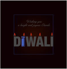 Happy Diwali Greetings with lighter fame theme.