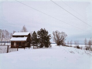 house in the snow